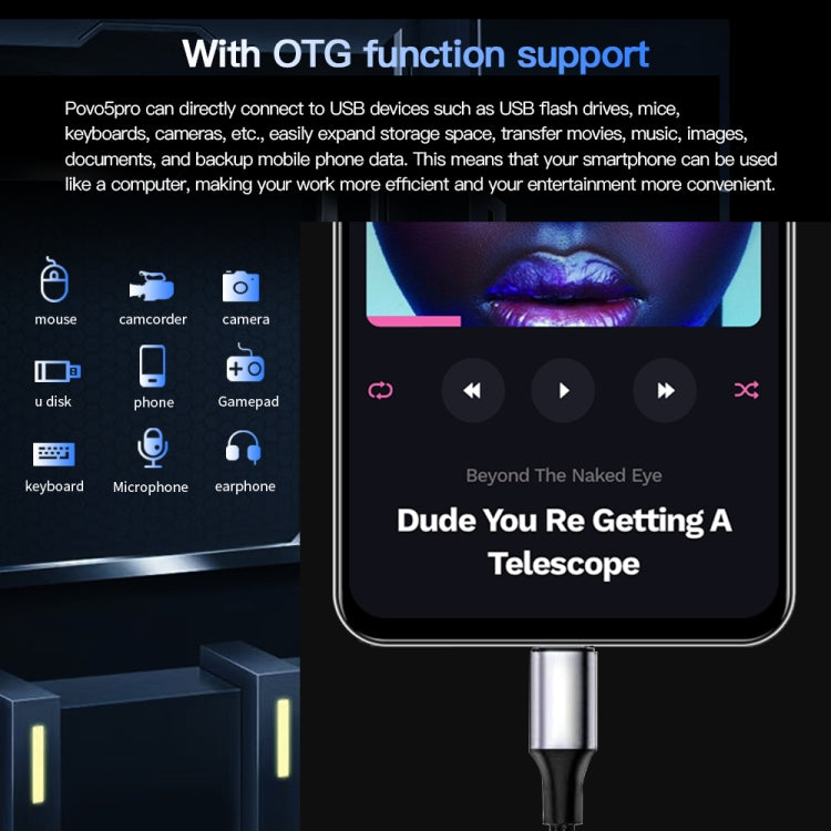 Povo5pro / PU31, 3GB+32GB, 6.53 inch Face Identification Android 8.1 MTK6753 Octa Core, Network: 4G, AI GPT4, Dual SIM(Silver) - free shipping - PMC TechLife - Order now!