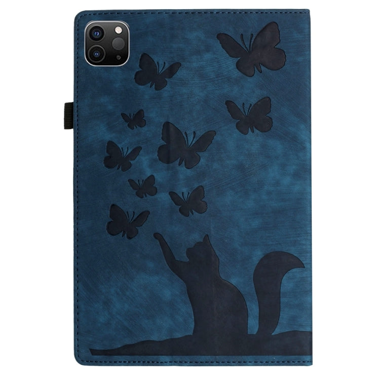 For iPad Air 13 2024 / Air 13 2025 Butterfly Cat Embossing Leather Tablet Case(Dark Blue) - free shipping - PMC TechLife - Order now!
