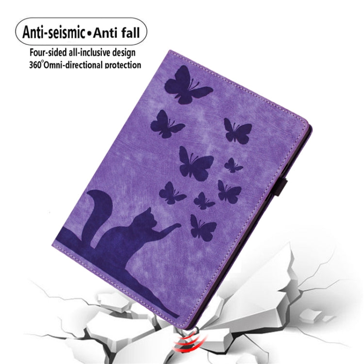 For iPad Air 11 2024 / Pro 11 2021 / 2020 Butterfly Cat Embossing Leather Tablet Case(Purple) - iPad Air 11 2024 Cases by PMC TechLife | Online Shopping South Africa | PMC TechLife | Buy Now Pay Later Mobicred