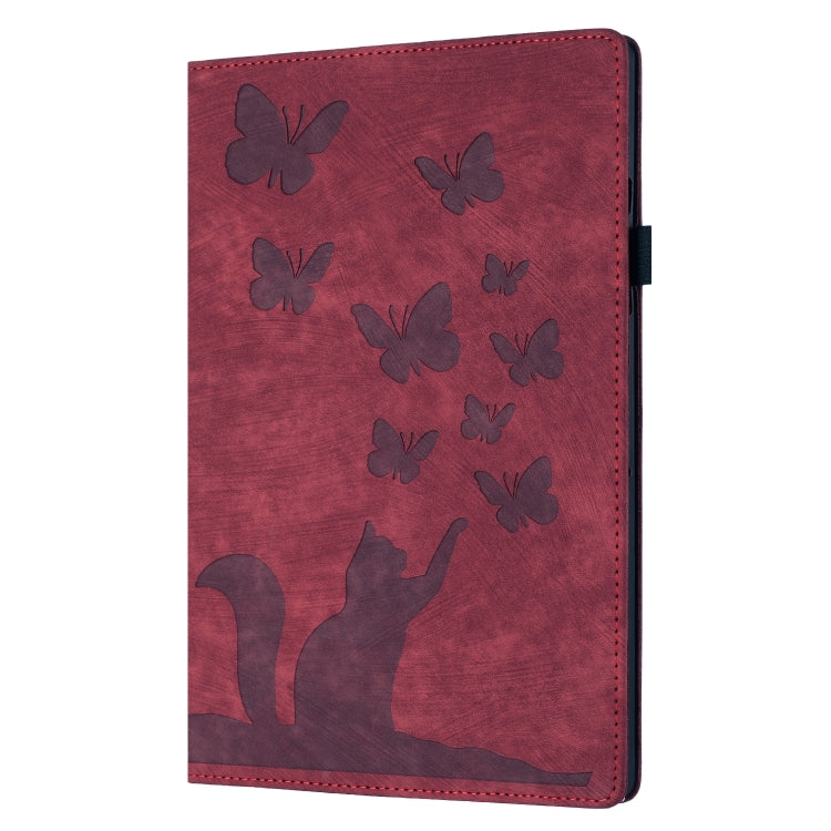 For iPad Pro 13 2024 Butterfly Cat Embossing Leather Tablet Case(Red) - iPad Pro 13 2024 Cases by PMC TechLife | Online Shopping South Africa | PMC TechLife | Buy Now Pay Later Mobicred
