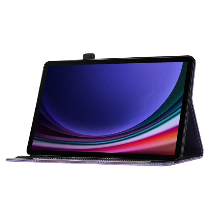 For Samsung Galaxy Tab S9 FE+ / S9+ / S8+ Butterfly Cat Embossing Leather Tablet Case(Purple) - free shipping - PMC Jewellery - Order now!