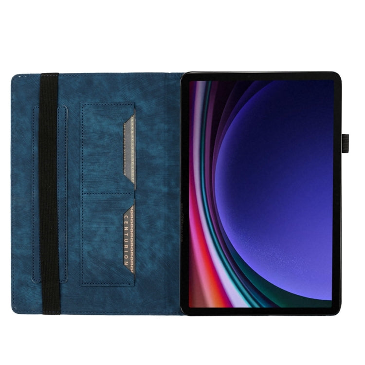For Samsung Galaxy Tab S9 FE+ / S9+ / S8+ Butterfly Cat Embossing Leather Tablet Case(Dark Blue) - Galaxy Tab S9+ Cases by PMC TechLife | Online Shopping South Africa | PMC TechLife