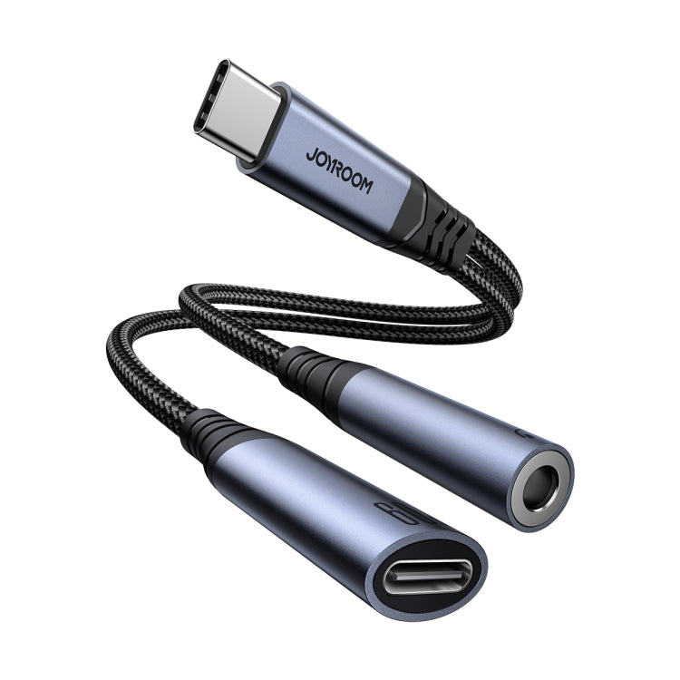JOYROOM SY-C02 2 in 1 USB-C/Type-C to 3.5mm+USB-C/Type-C Audio Adapter Cable(Black) - free shipping - PMC TechLife - Order now!