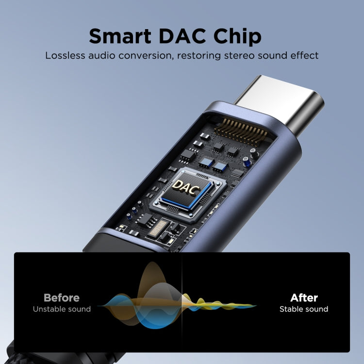 JOYROOM SY-C02 2 in 1 USB-C/Type-C to 3.5mm+USB-C/Type-C Audio Adapter Cable(Black) - free shipping - PMC TechLife - Order now!