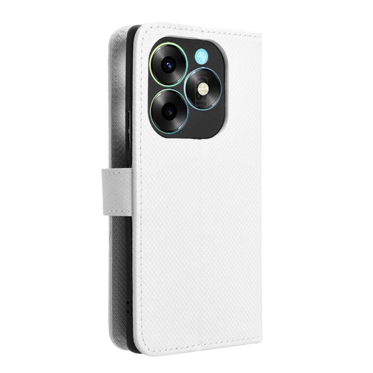 For itel S23+ S681LN Diamond Texture Leather Phone Case(White) - More Brand by PMC TechLife | Online Shopping South Africa | PMC TechLife | Buy Now Pay Later Mobicred