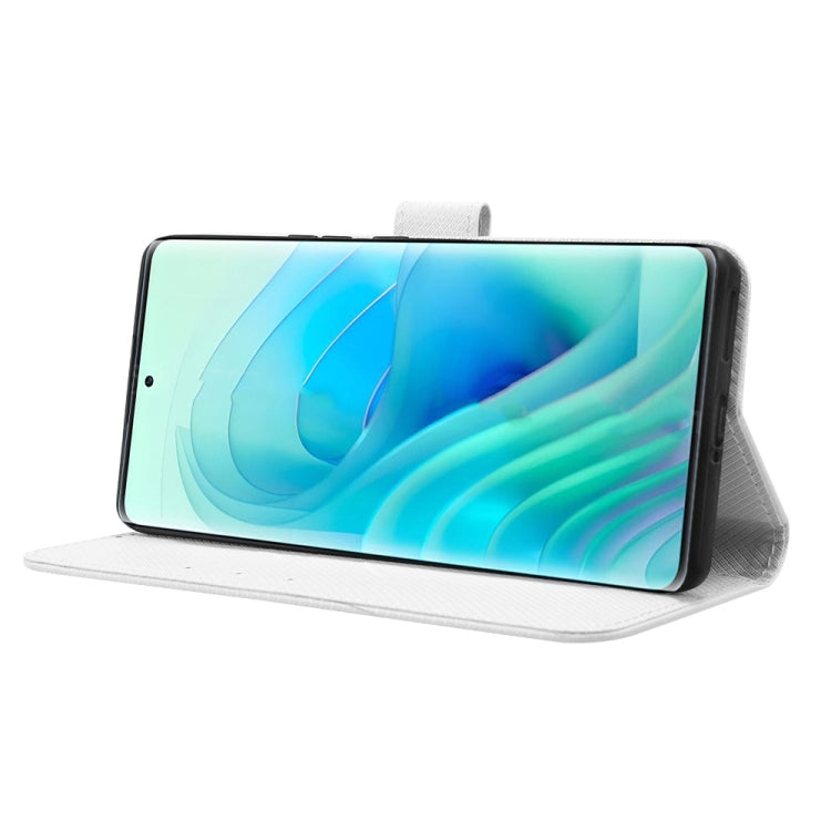 For itel S23+ S681LN Diamond Texture Leather Phone Case(White) - More Brand by PMC TechLife | Online Shopping South Africa | PMC TechLife | Buy Now Pay Later Mobicred