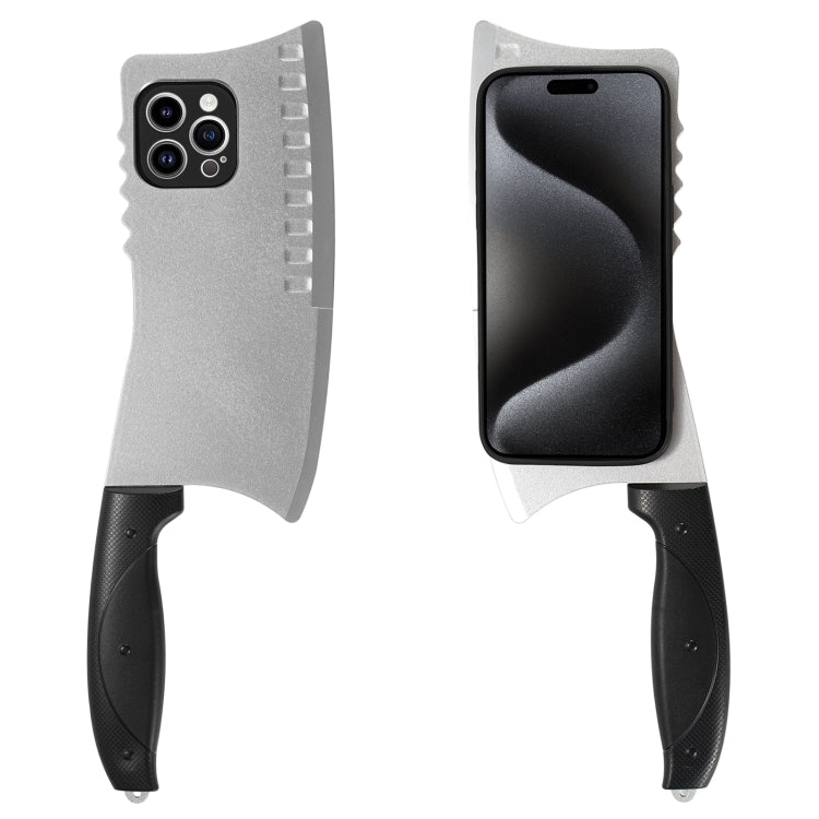 For iPhone 15 Pro Max Simulated Kitchen Knife TPU + PC Phone Case(Silver) - free shipping - PMC TechLife - Order now!