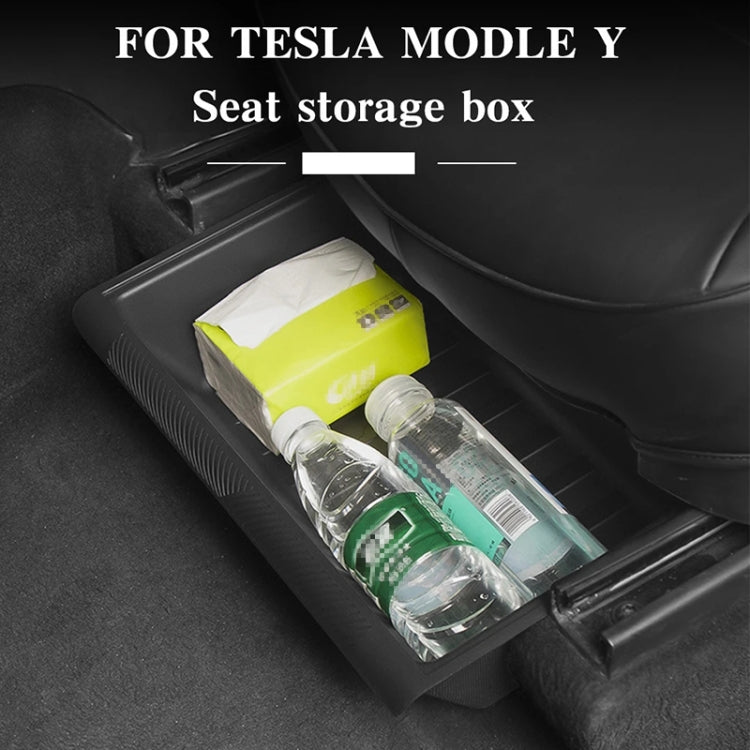 For Tesla Model Y 2021-2023 TPE Storage Organizer Under Car Seat, Style:without Cover(Black) - free shipping - PMC TechLife - Order now!
