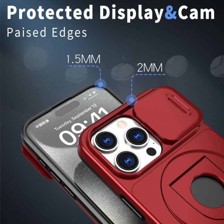 For iPhone 13 Pro Camshield MagSafe Ring Holder Armor Phone Case(Red) - iPhone 13 Pro Cases by PMC TechLife | Online Shopping South Africa | PMC TechLife