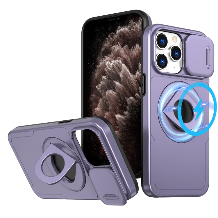 For iPhone 11 Pro Camshield MagSafe Ring Holder Armor Phone Case(Purple) - free shipping - PMC TechLife - Order now!