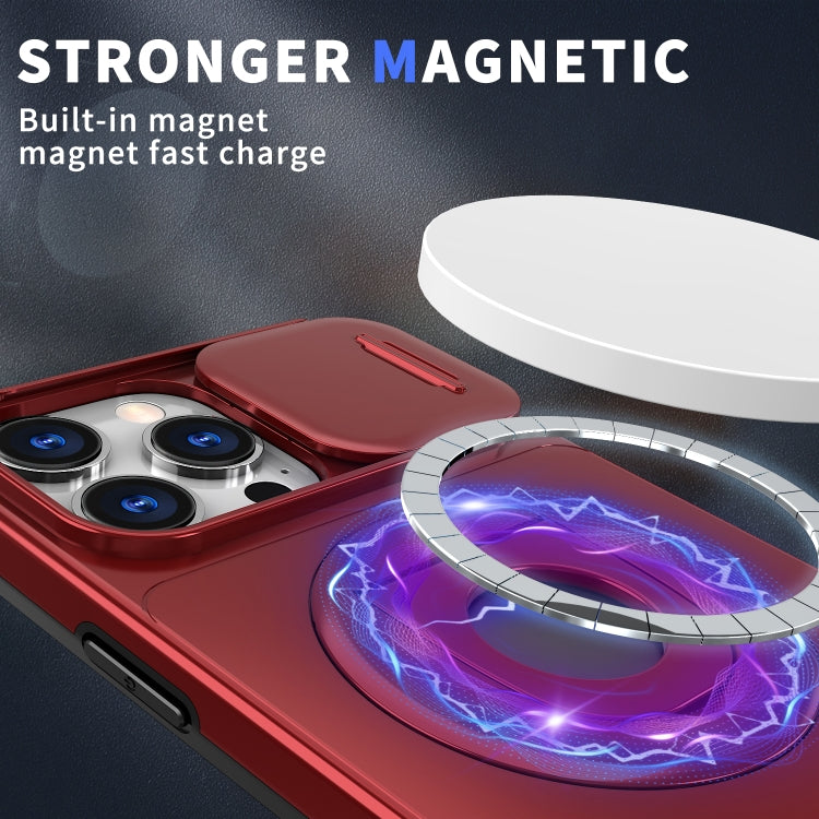 For iPhone 16 Pro Max Camshield MagSafe Ring Holder Armor Phone Case(Red) - iPhone 16 Pro Max Cases by PMC TechLife | Online Shopping South Africa | PMC TechLife | Buy Now Pay Later Mobicred