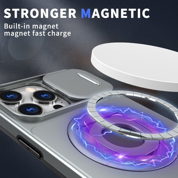 For iPhone 16 Pro Camshield MagSafe Ring Holder Armor Phone Case(Titanium Grey) - iPhone 16 Pro Cases by PMC TechLife | Online Shopping South Africa | PMC TechLife | Buy Now Pay Later Mobicred