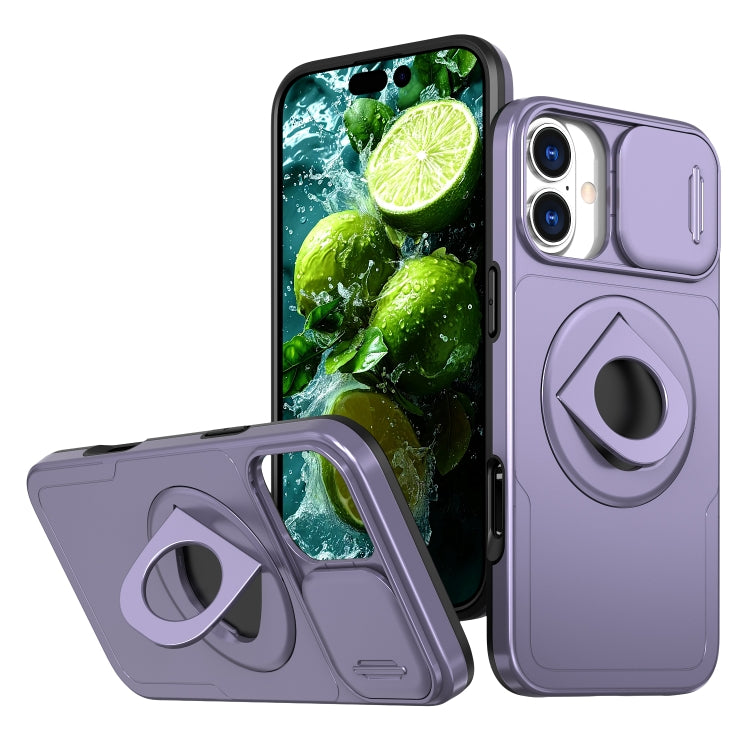 For iPhone 16 Plus Camshield MagSafe Ring Holder Armor Phone Case(Purple) - free shipping - PMC TechLife - Order now!
