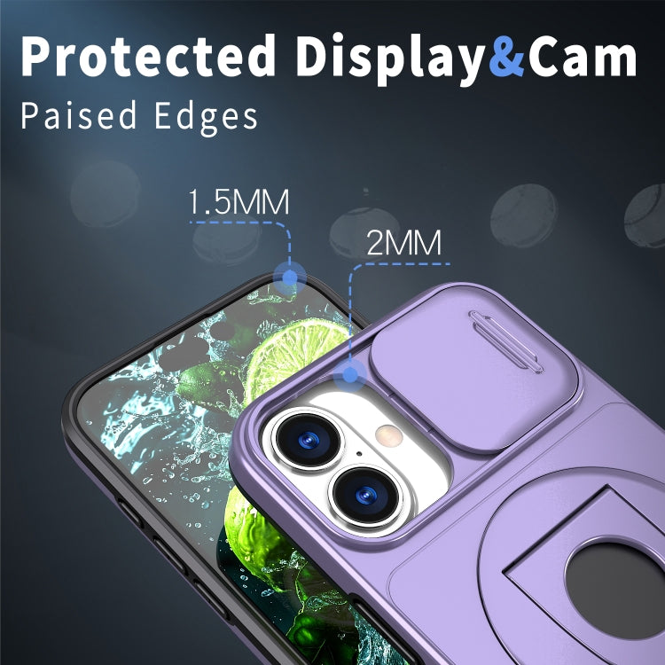 For iPhone 16 Camshield MagSafe Ring Holder Armor Phone Case(Purple) - iPhone 16 Cases by PMC TechLife | Online Shopping South Africa | PMC TechLife | Buy Now Pay Later Mobicred
