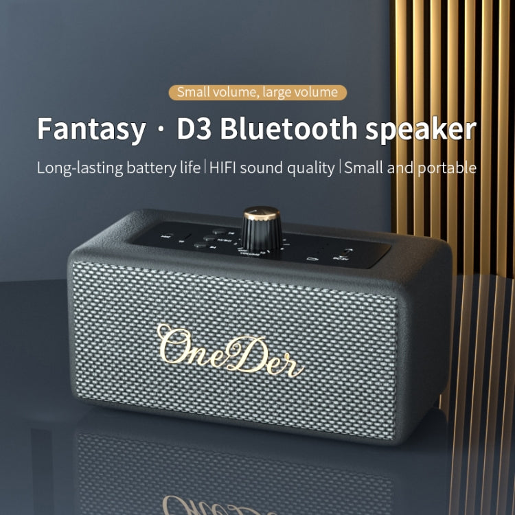 Oneder D3 Retro Leather Casing 30W Dual Units Wireless Bluetooth Speaker(White) - free shipping - PMC Jewellery - Order now!