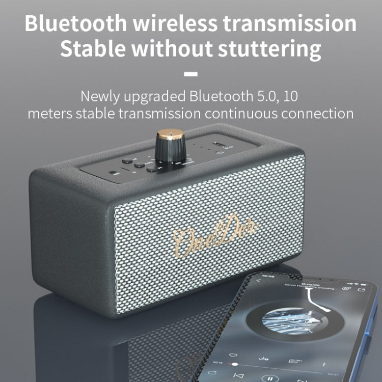 Oneder D3 Retro Leather Casing 30W Dual Units Wireless Bluetooth Speaker(Brown) - free shipping - PMC Jewellery - Order now!