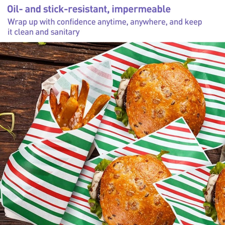 100sheets / Pack Striped Baking Greaseproof Paper Food Placemat Paper, size: 30x30cm(Red Green) - Retail Packaging by PMc TechLife | Online Shopping South Africa | PMc TechLife | Buy Now Pay Later Mobicred