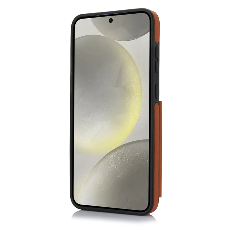 For Samsung Galaxy S24+ 5G YM006 Skin Feel Zipper Card Bag Phone Case with Dual Lanyard(Brown) - Galaxy S24+ 5G Cases by PMC Jewellery | Online Shopping South Africa | PMC Jewellery | Buy Now Pay Later Mobicred