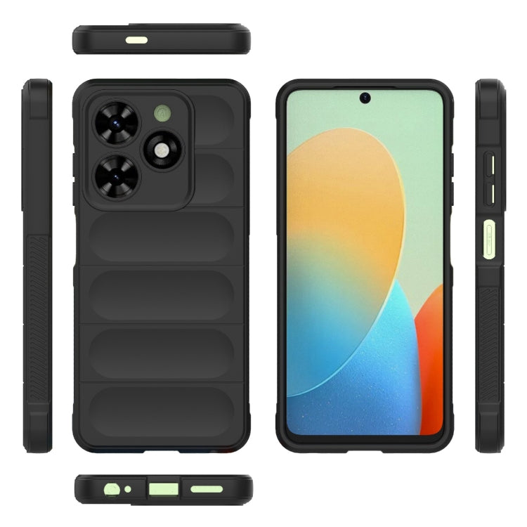 For Tecno Spark Go 2024 / 20C / Pop 8 Magic Shield TPU + Flannel Phone Case(Black) - Tecno Cases by PMC Jewellery | Online Shopping South Africa | PMC Jewellery | Buy Now Pay Later Mobicred