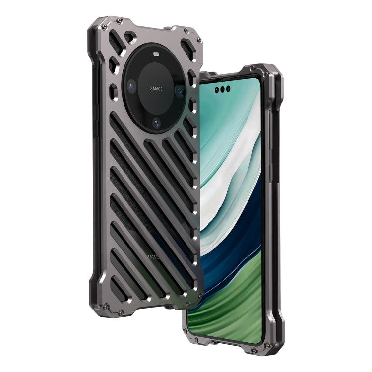 For Huawei Mate 60 Pro R-JUST Breathable Armor Phone Case(Space Grey) - Huawei Cases by R-JUST | Online Shopping South Africa | PMC TechLife | Buy Now Pay Later Mobicred