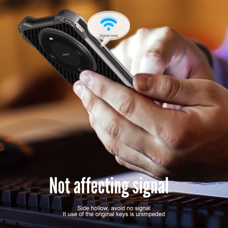 For Huawei Mate 60 R-JUST RJ51 Hollow Metal Phone Protective Case(Space Grey) - free shipping - PMC TechLife - Order now!