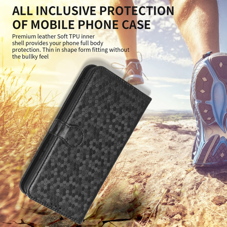 For Motorola Moto G Play 4G 2024 Honeycomb Dot Texture Leather Phone Case(Silver) - Motorola Cases by PMC Jewellery | Online Shopping South Africa | PMC Jewellery | Buy Now Pay Later Mobicred