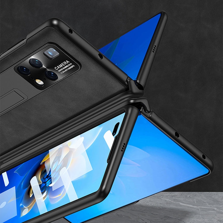 For Huawei Mate X2 GKK Integrated Frosted Fold Hinge Privacy Leather Phone Case with Holder(Brown) - free shipping - PMC Jewellery - Order now!