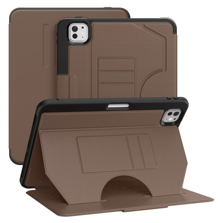 For iPad Pro 11 2024 Notebook Magnetic Leather Tablet Case(Brown) - iPad Pro 11 2024 Cases by PMC TechLife | Online Shopping South Africa | PMC TechLife | Buy Now Pay Later Mobicred