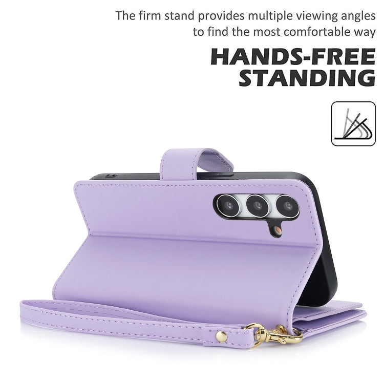 For Samsung Galaxy S24+ / S25+ 5G Multi-Card Wallet RFID Leather Phone Case(Light Purple) - Galaxy S24+ 5G Cases by PMC TechLife | Online Shopping South Africa | PMC TechLife | Buy Now Pay Later Mobicred