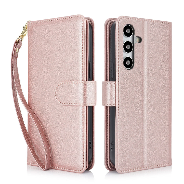 For Samsung Galaxy S24 / S25 5G Multi-Card Wallet RFID Leather Phone Case(Rose Gold) - Galaxy S24 5G Cases by PMC TechLife | Online Shopping South Africa | PMC TechLife | Buy Now Pay Later Mobicred