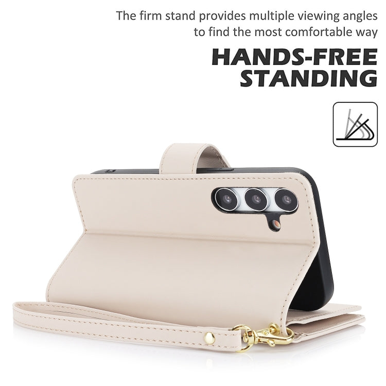 For Samsung Galaxy S24 / S25 5G Multi-Card Wallet RFID Leather Phone Case(Apricot) - Galaxy S24 5G Cases by PMC TechLife | Online Shopping South Africa | PMC TechLife | Buy Now Pay Later Mobicred