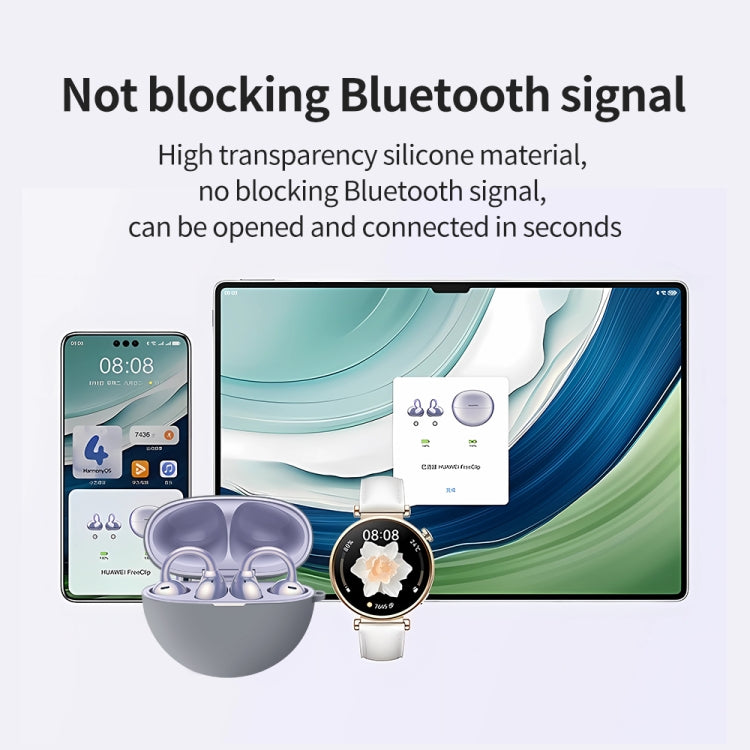 For Huawei FreeClip Earphone Liquid Silicone Protective Case(Purple) - free shipping - PMC Jewellery - Order now!