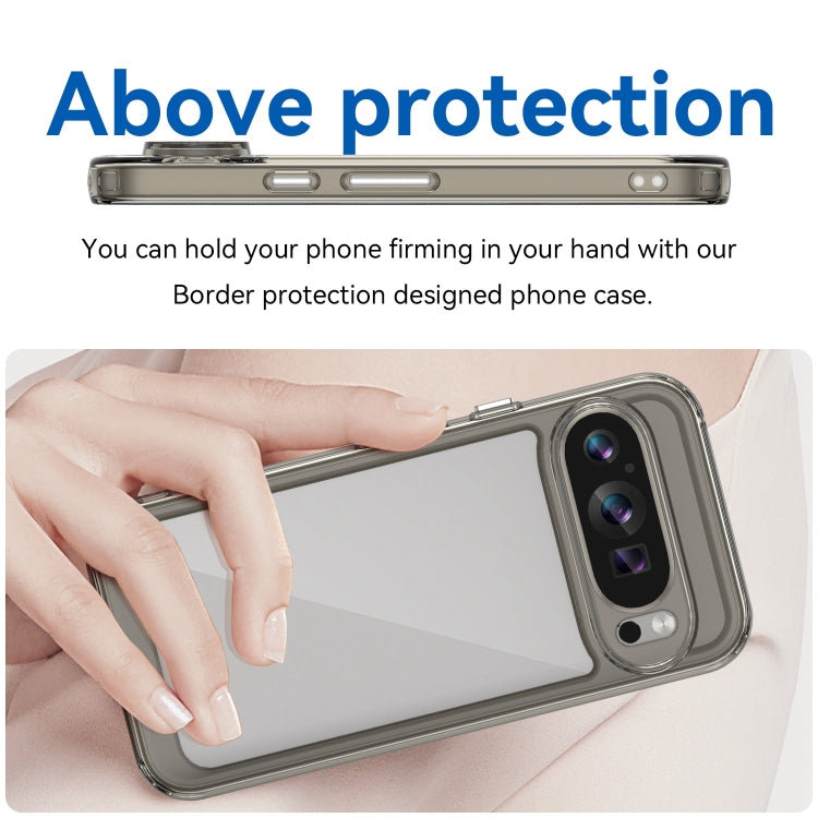 For Google Pixel 9 Colorful Series Acrylic Hybrid TPU Phone Case(Transparent Grey) - Google Cases by PMC TechLife | Online Shopping South Africa | PMC TechLife | Buy Now Pay Later Mobicred