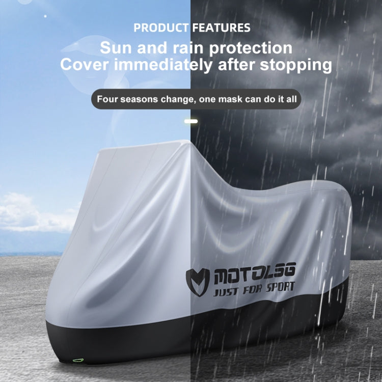 MOTOLSG Motorcycle Waterproof Sunproof Dustproof Thickening Cover, Size:XL(Silver Black) - Raincoat by MOTOLSG | Online Shopping South Africa | PMC TechLife | Buy Now Pay Later Mobicred