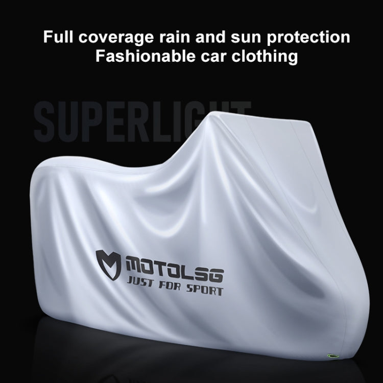 MOTOLSG Motorcycle Waterproof Sunproof Dustproof Thickening Cover, Size:XXL(Silver) - Raincoat by MOTOLSG | Online Shopping South Africa | PMC TechLife | Buy Now Pay Later Mobicred