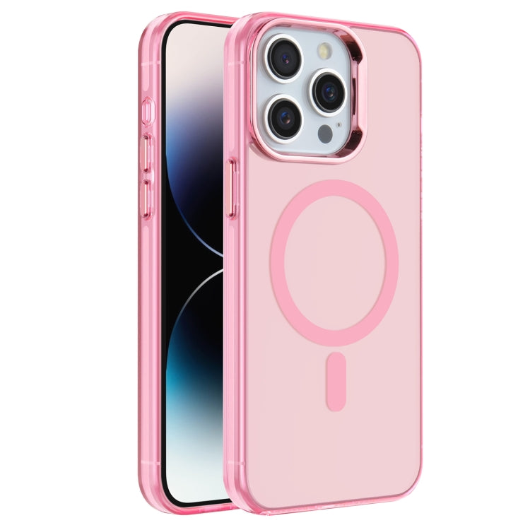 For iPhone 14 Pro Electroplated IMD Magsafe PC Hybrid TPU Phone Case(Pink) - iPhone 14 Pro Cases by PMC TechLife | Online Shopping South Africa | PMC TechLife