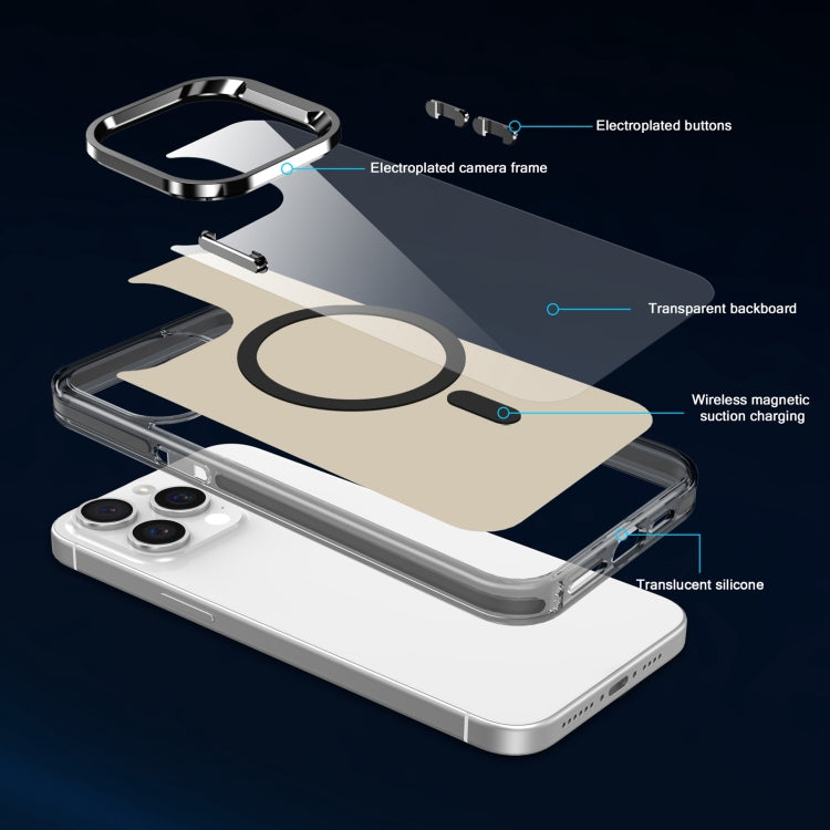 For iPhone 11 Electroplated IMD Magsafe PC Hybrid TPU Phone Case(Black) - iPhone 11 Cases by PMC TechLife | Online Shopping South Africa | PMC TechLife