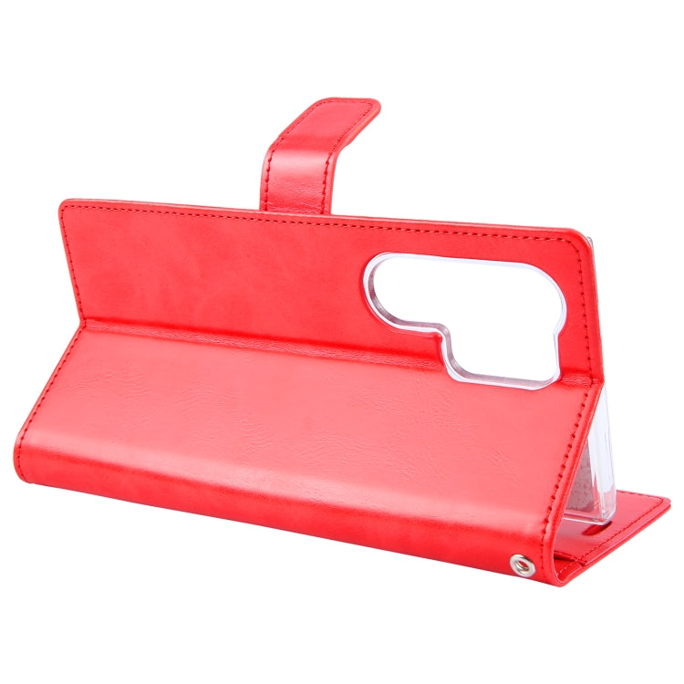 For Samsung Galaxy S24 Ultra 5G GOOSPERY BLUE MOON Crazy Horse Texture Leather Phone Case(Red) - free shipping - PMC Jewellery - Order now!