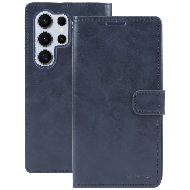 For Samsung Galaxy S24 Ultra 5G GOOSPERY BLUE MOON Crazy Horse Texture Leather Phone Case(Dark Blue) - free shipping - PMC Jewellery - Order now!