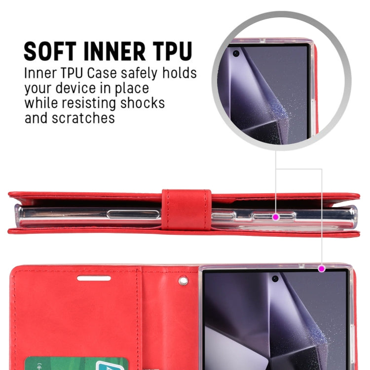 For Samsung Galaxy S24 Ultra 5G GOOSPERY BLUE MOON Crazy Horse Texture Leather Phone Case(Dark Blue) - free shipping - PMC Jewellery - Order now!