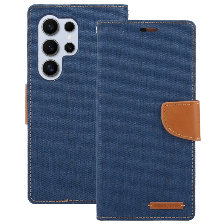 For Samsung Galaxy S24 Ultra 5G GOOSPERY CANVAS DIARY Fabric Texture Flip Leather Phone Case(Navy Blue) - free shipping - PMC Jewellery - Order now!