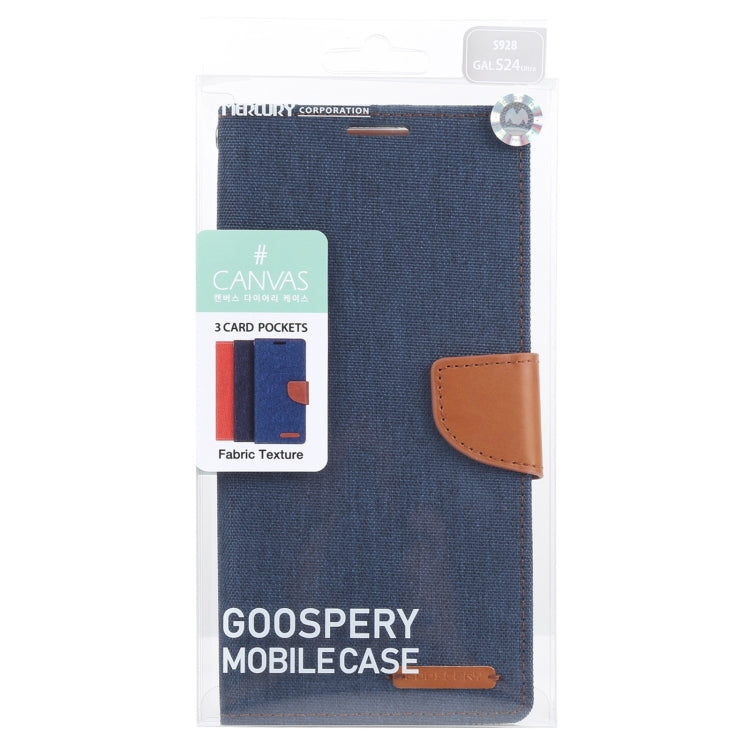 For Samsung Galaxy S24 Ultra 5G GOOSPERY CANVAS DIARY Fabric Texture Flip Leather Phone Case(Navy Blue) - free shipping - PMC Jewellery - Order now!