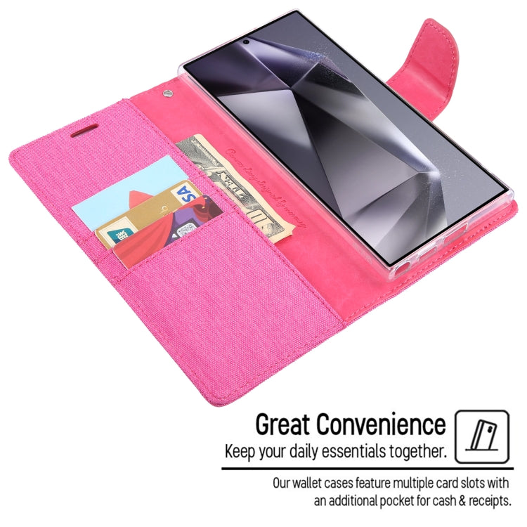 For Samsung Galaxy S24 Ultra 5G GOOSPERY CANVAS DIARY Fabric Texture Flip Leather Phone Case(Navy Blue) - free shipping - PMC Jewellery - Order now!