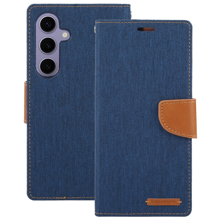 For Samsung Galaxy S24 5G GOOSPERY CANVAS DIARY Fabric Texture Flip Leather Phone Case(Navy Blue) - free shipping - PMC Jewellery - Order now!
