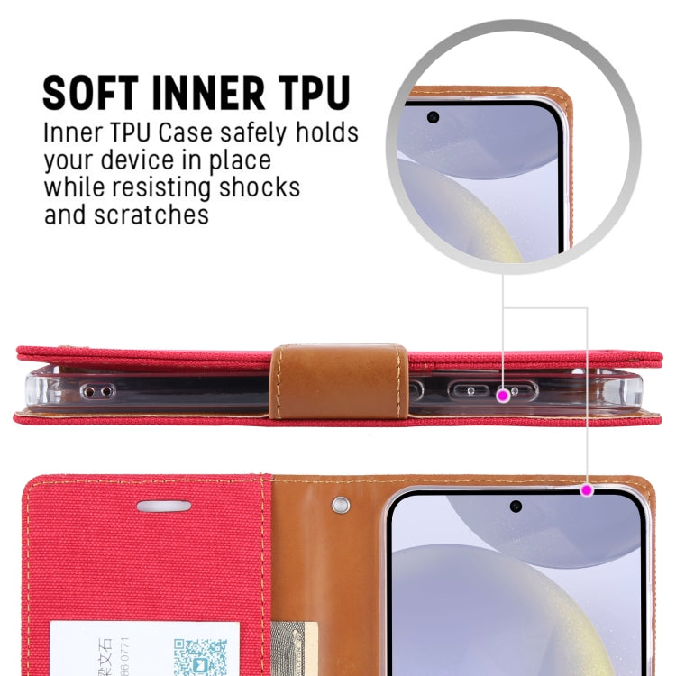 For Samsung Galaxy S24 5G GOOSPERY CANVAS DIARY Fabric Texture Flip Leather Phone Case(Navy Blue) - free shipping - PMC Jewellery - Order now!