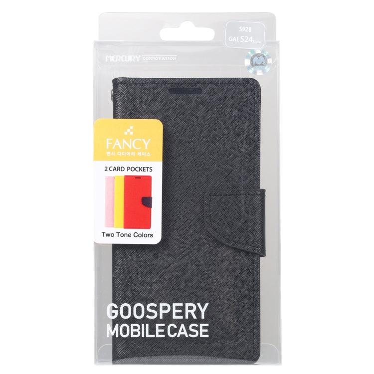 For Samsung Galaxy S24 Ultra 5G GOOSPERY FANCY DIARY Cross Texture Leather Phone Case(Black) - free shipping - PMC Jewellery - Order now!