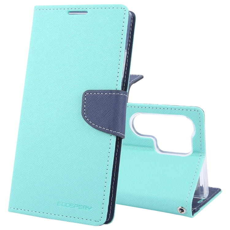 For Samsung Galaxy S24 Ultra 5G GOOSPERY FANCY DIARY Cross Texture Leather Phone Case(Mint Green) - free shipping - PMC Jewellery - Order now!