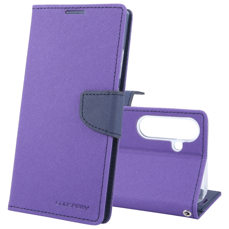 For Samsung Galaxy S24 5G GOOSPERY FANCY DIARY Cross Texture Leather Phone Case(Purple) - free shipping - PMC Jewellery - Order now!