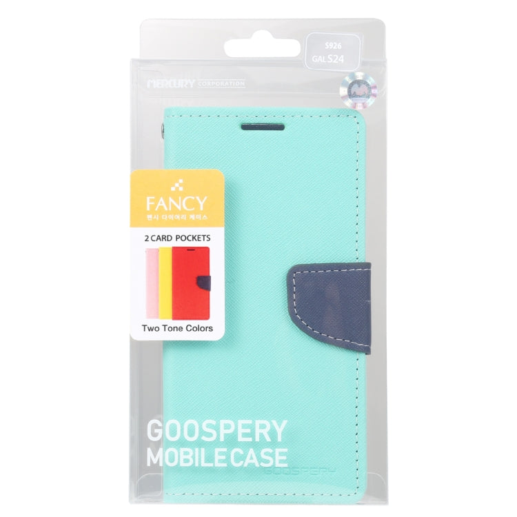 For Samsung Galaxy S24 5G GOOSPERY FANCY DIARY Cross Texture Leather Phone Case(Mint Green) - free shipping - PMC Jewellery - Order now!
