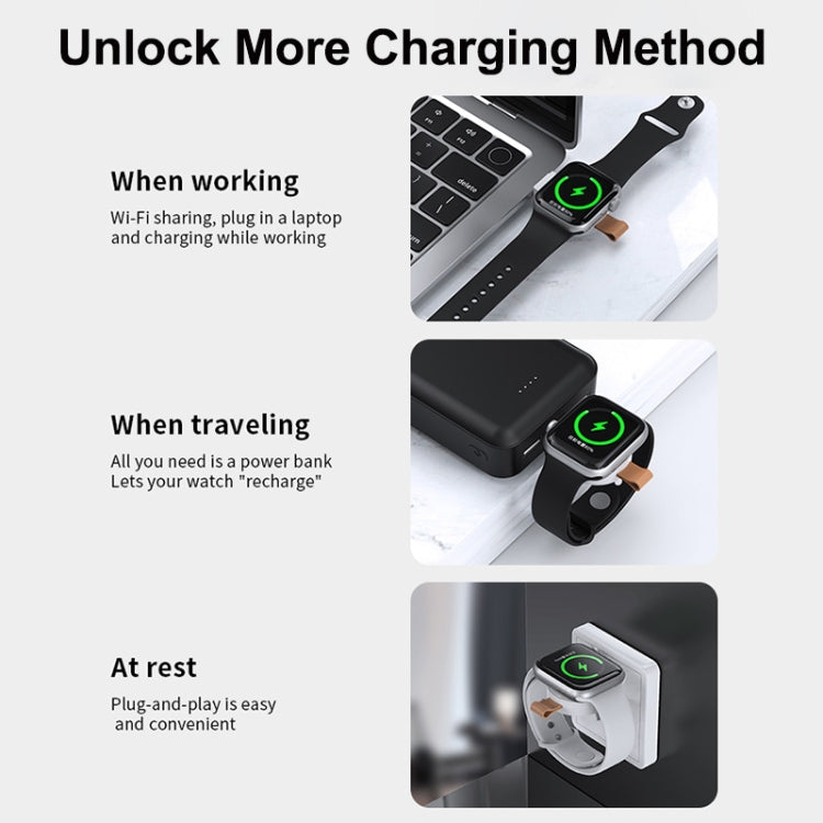 For Apple Watch Series X52 Portable Wireless Charger(White) - Charger / Holder by PMC TechLife | Online Shopping South Africa | PMC TechLife | Buy Now Pay Later Mobicred